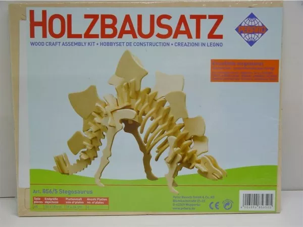 Pebaro 856/5 Holzbausatz Stegosaurus mittelschwer