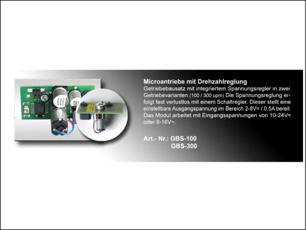 Microantriebe mit Drehzahlreglung (GBS100 / GBS300)