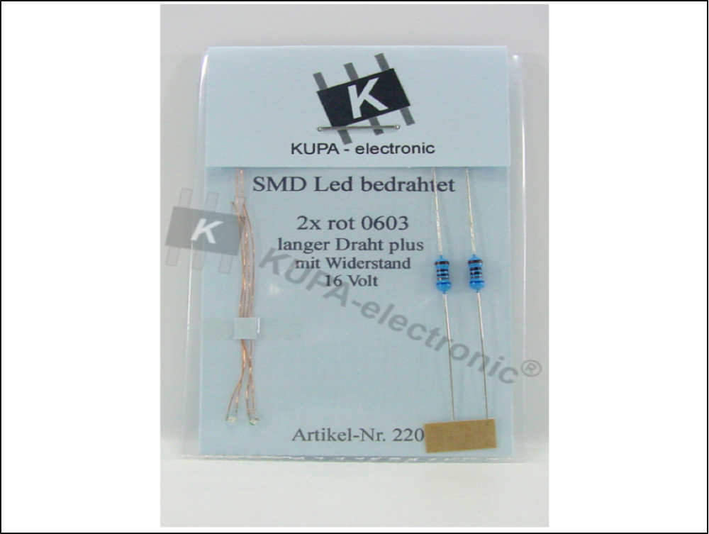 KM0074 5 Stück SMD LED 0603 warmweiss mit Kupferlackdraht 0,15mm Modellbahn 