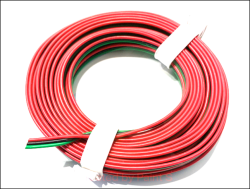 3-adriges Standart-Kabel 0,14mm² rot-schwarz-grün