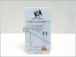 SMD LED 0805 weiß bedrahtet mit Kupferlackdraht